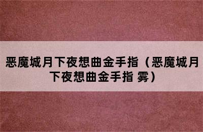 恶魔城月下夜想曲金手指（恶魔城月下夜想曲金手指 雾）